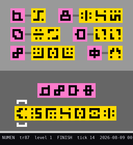 NUMEN beating ARC-AGI-3 game tr87
