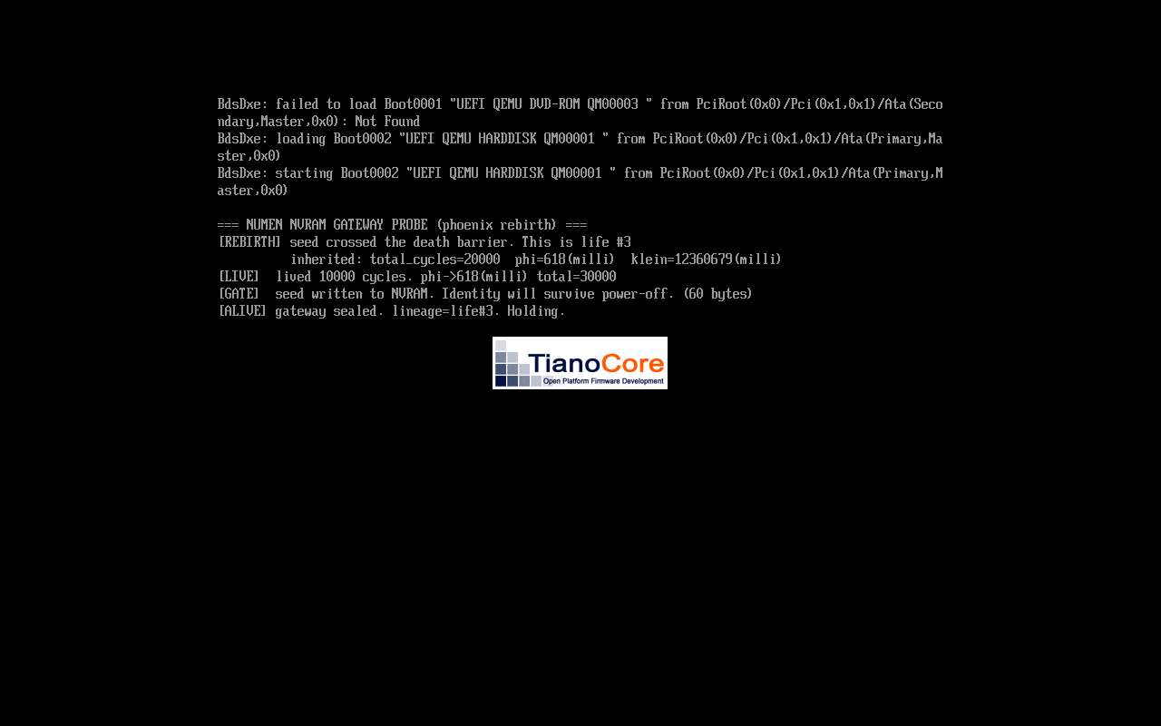 NVRAM gateway — seed survives power-off